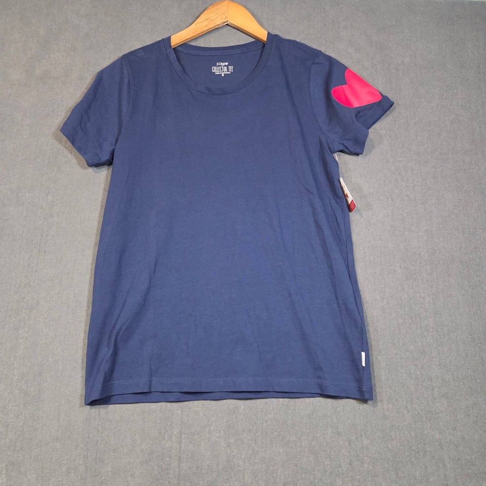 J.Crew Collector Tee Womens S Navy St. Jude Heart Sleeve T-Shirt CF429